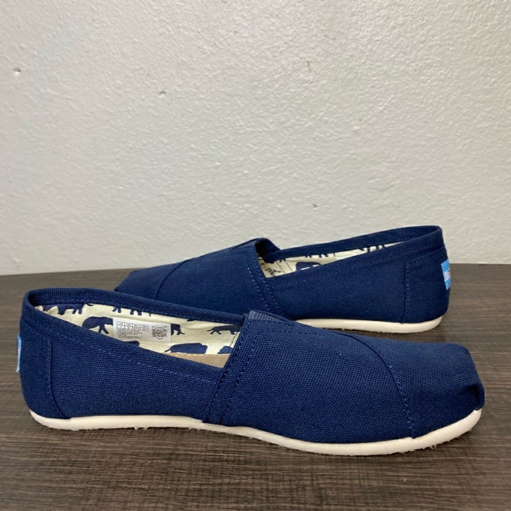 Womens Toms Canvas Classic Shoes Navy Size 7W - Picture 6 of 11